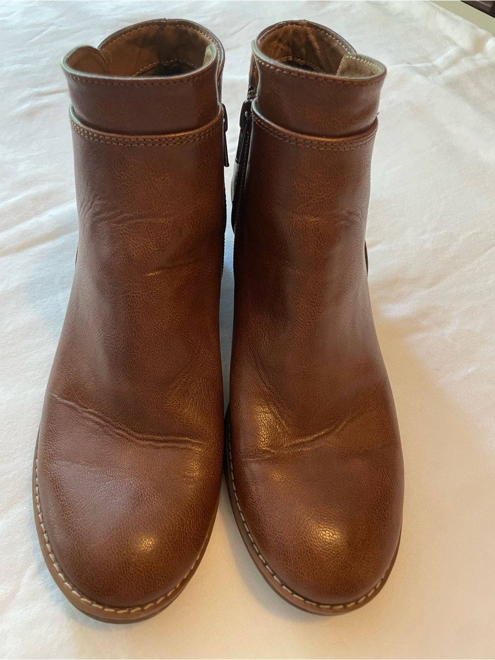 Women's Eurosoft Brown Leather Ankle Boots